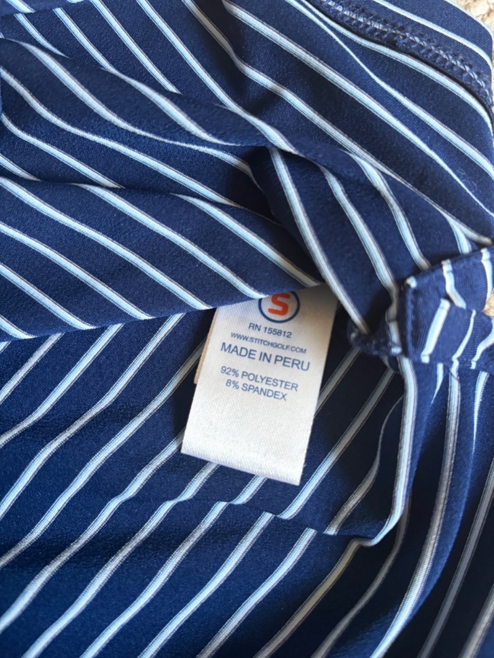Stitch polo short sleeve shirt Bleeker Stripe M/L Navy Blue - Picture 13 of 13